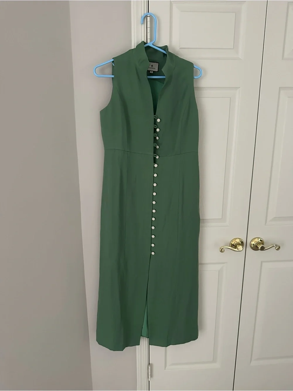 Tuckernuck Sage Green Button-Front Midi dress